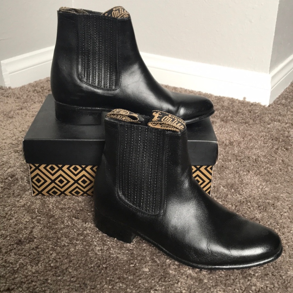 Black leather boots